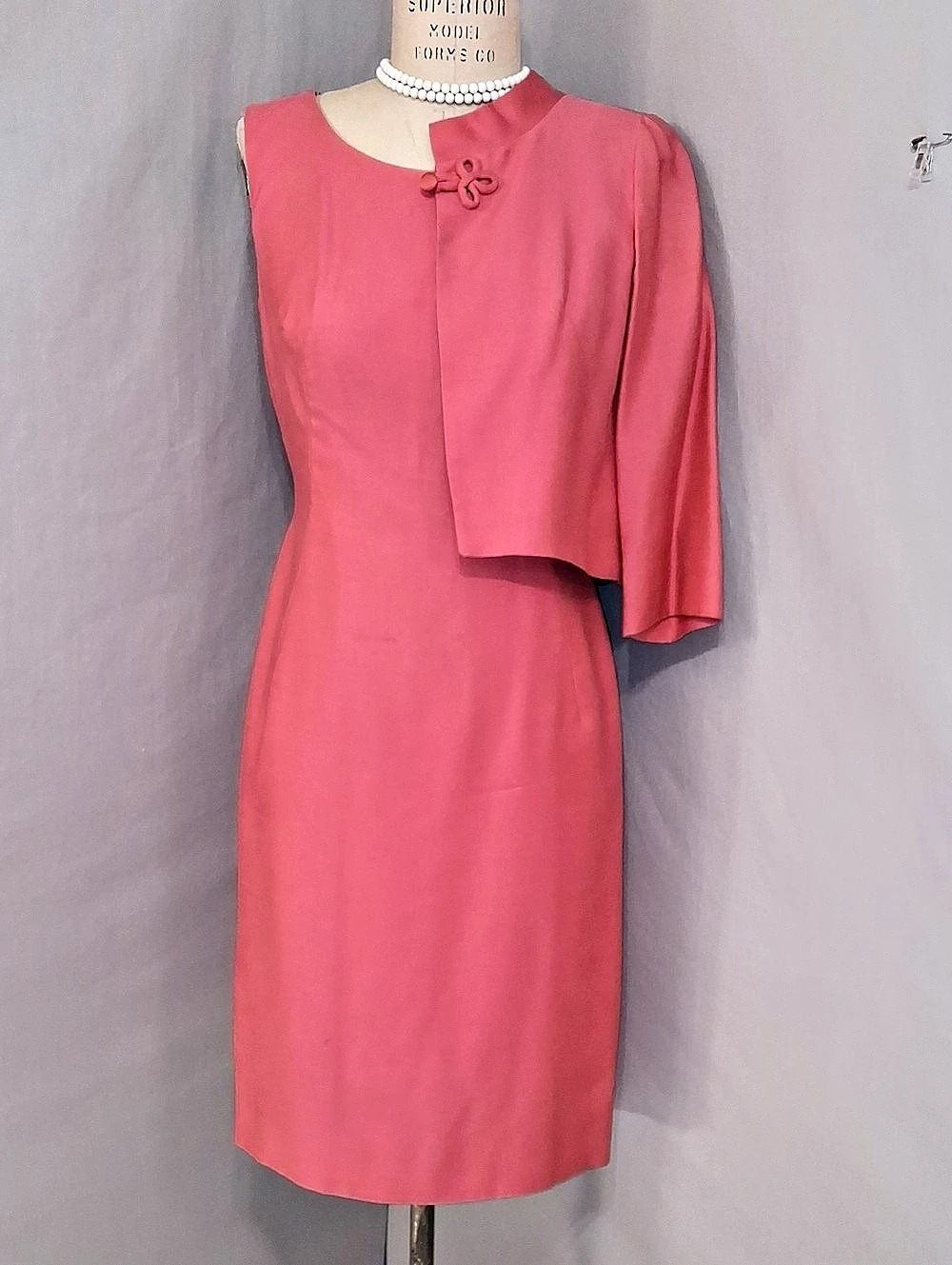 Vintage B Altman & Co Pink Dress Set Cocktail Formal Classic Quality